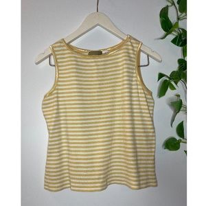 Striped yellow crop tank top.